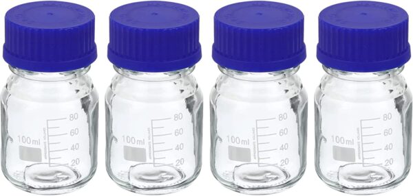 Reagent Glass Bottle Screw Cap Graduated Clear