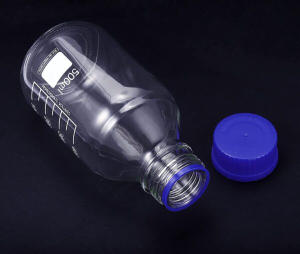 Reagent Glass Bottle Screw Cap Graduated Clear 500ml