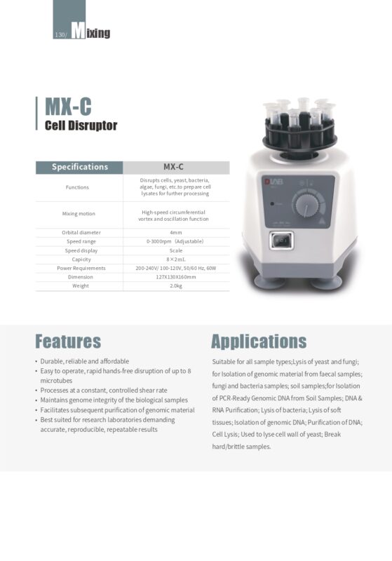 MX-C Cell Disruptor - Specification | Caresource
